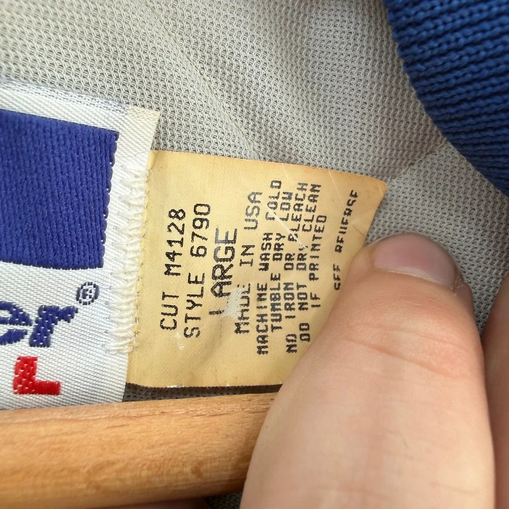 Vintage Swingster Chicago Cubs Bomber Jacket Blue Satin Chenille Patch Mens L